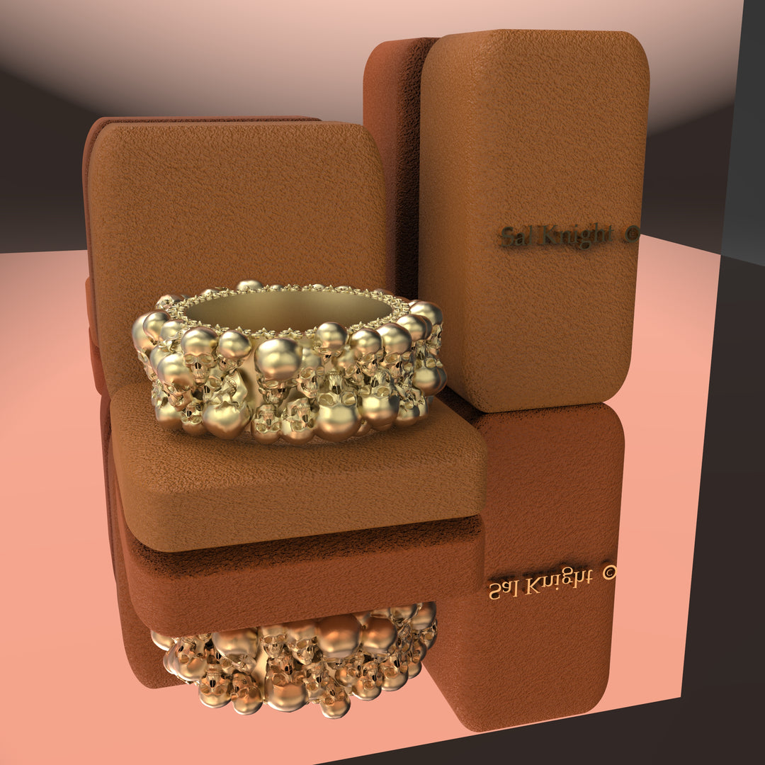 Skulls eternity 18K gold Matt