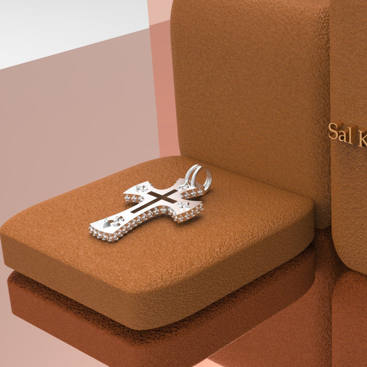 Templar Cross fleur de lis  silver